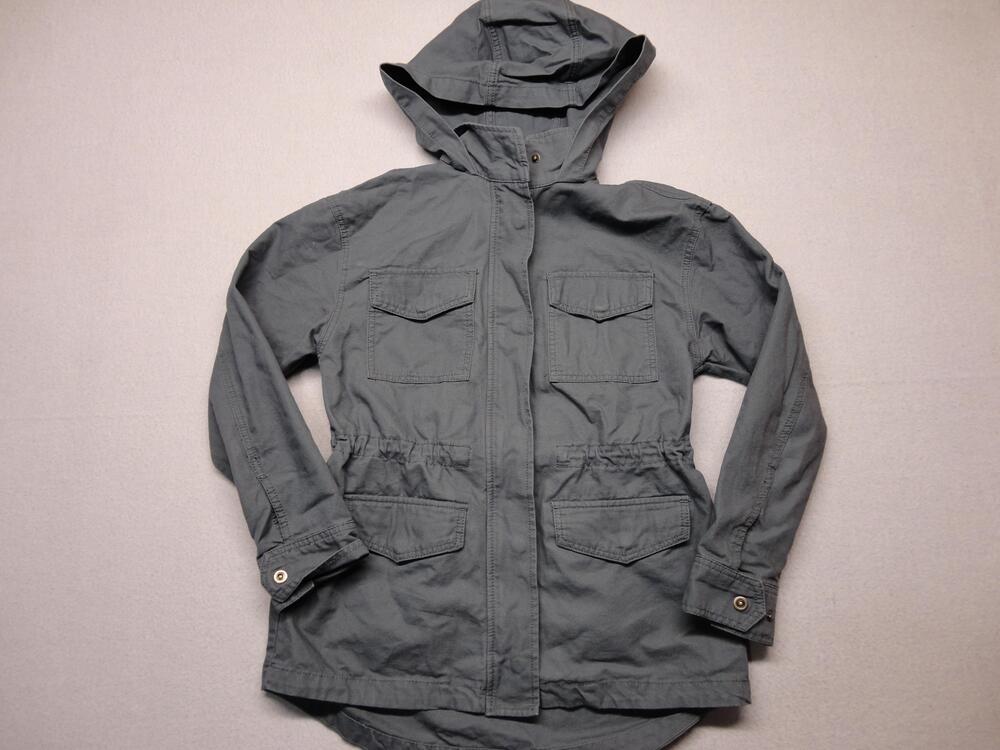 Universal Thread Jacket Womens XS Gray Hooded Anorak Full Zip Utility Pockets